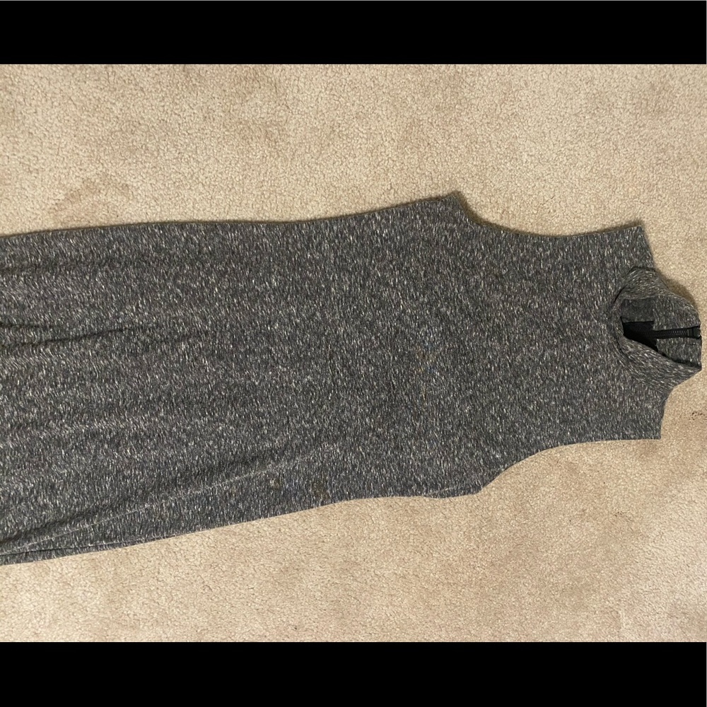 Mock turtle neck body con midi dress